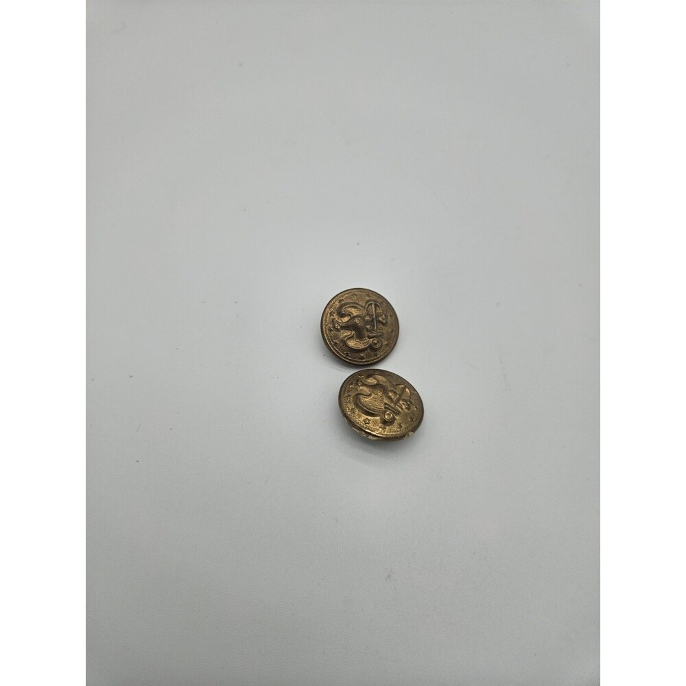 Two Original Antique Navy & Anchor buttons-unmarked back
